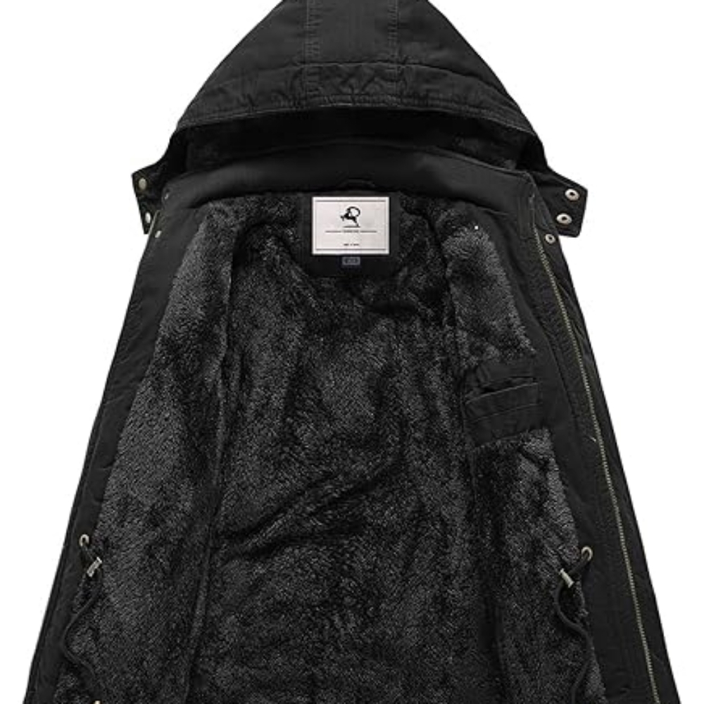 BLACK Men's Winter Coat Warm Thicken Parka Jacket